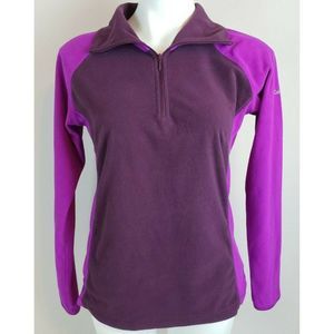 Purple 2 Tone Columbia 1/4 Zip Fleece Jacket Long Sleeved Top M EUC